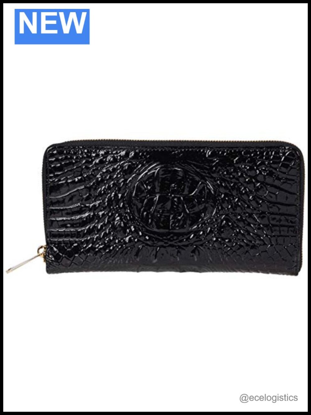 BRAHMIN Leather Zip Around Clutch Wristlet with Clear ID Window 13 Card Slots